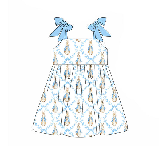 Pre-order no moq GSD3601 pre-order baby girl clothes bunny bow suspender summer dress-26.1.9