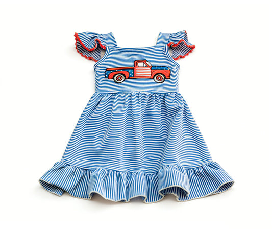 Pre-order no moq GSD3629 pre-order baby girl clothes short sleeve summer dress-26.1.12