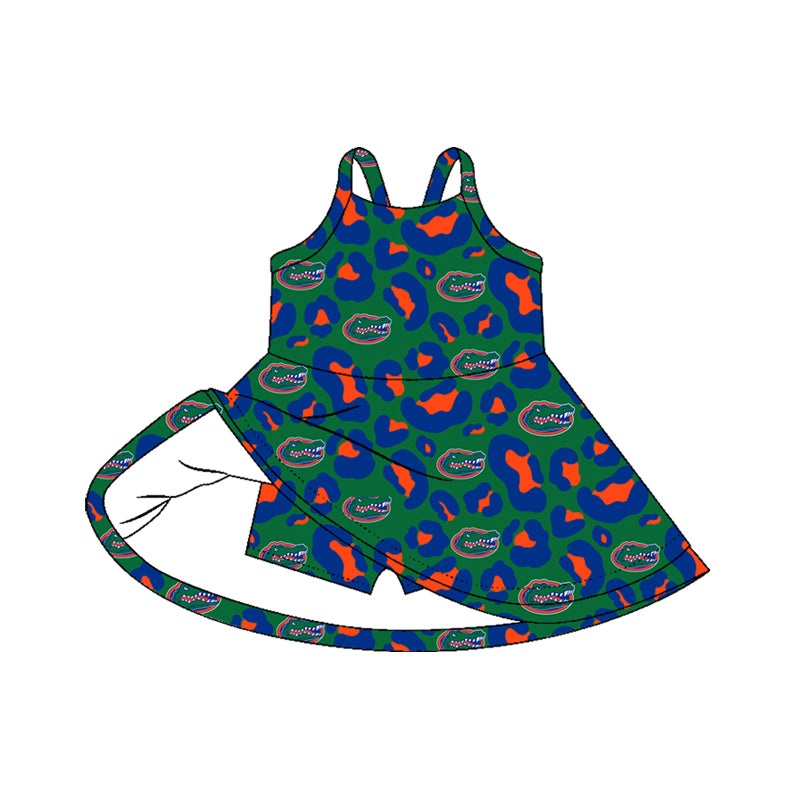 Pre-order no moq GSD3631 pre-order baby girl clothes summer yoga team camouflage green sleeveless dress-26.1.13