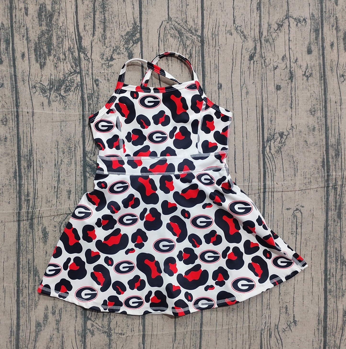 Pre-order no moq GSD3632 pre-order baby girl clothes summer yoga team camouflage dark red sleeveless dress-26.1.19