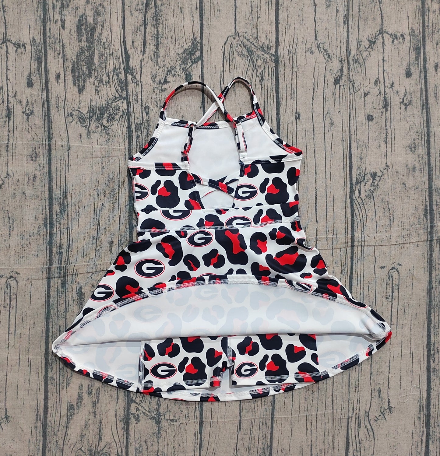 Pre-order no moq GSD3632 pre-order baby girl clothes summer yoga team camouflage dark red sleeveless dress-26.1.19