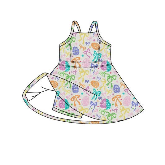 Pre-order no moq GSD3643 pre-order baby girl clothes summer yoga egg bow sleeveless dress-26.1.13