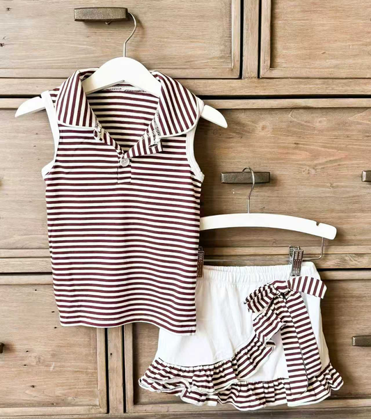 Pre-order no moq GSD3662 pre-order baby girl clothes summer yoga sleeveless skirt sets-26.1.15