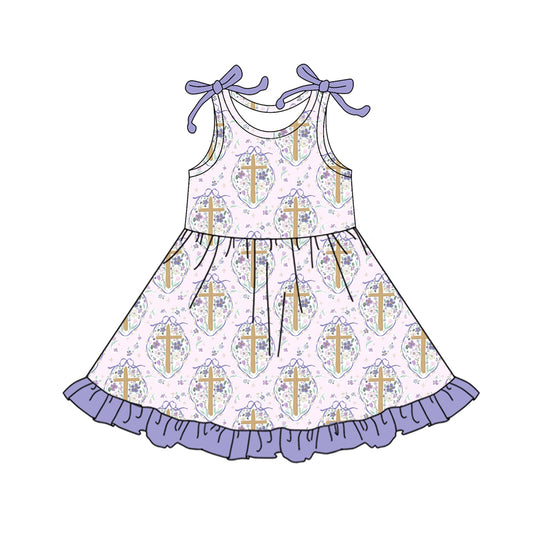 Pre-order no moq GSD3668 pre-order baby girl clothes easter floral suspender summer dress-26.1.15