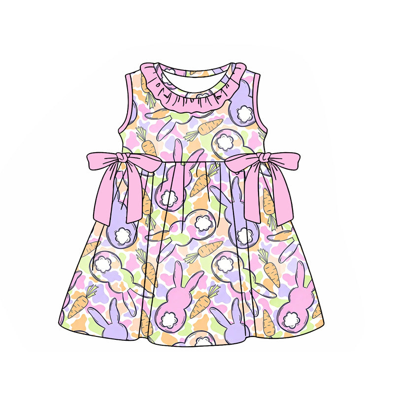 Pre-order no moq GSD3686 pre-order baby girl clothes bunny sleeveless summer dress-26.1.19