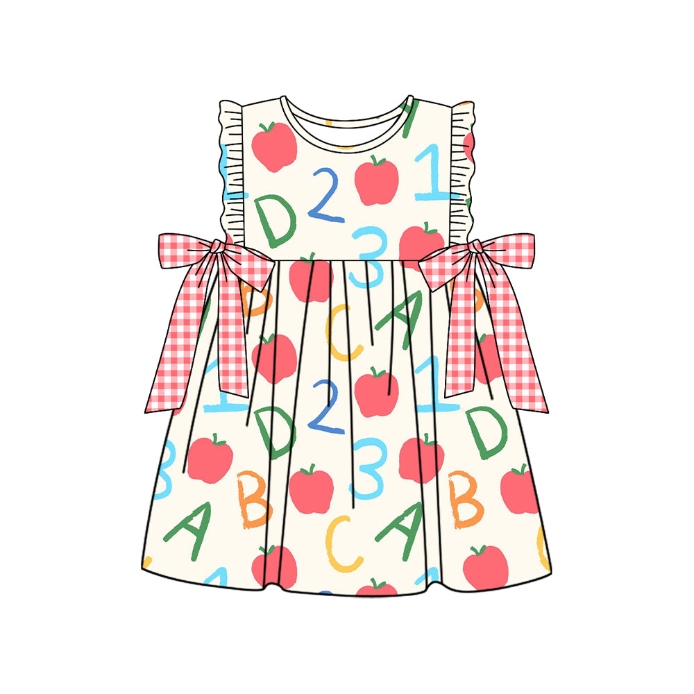 Pre-order no moq GSD3694 pre-order baby girl clothes ABC apple sleeveless summer dress-26.1.20