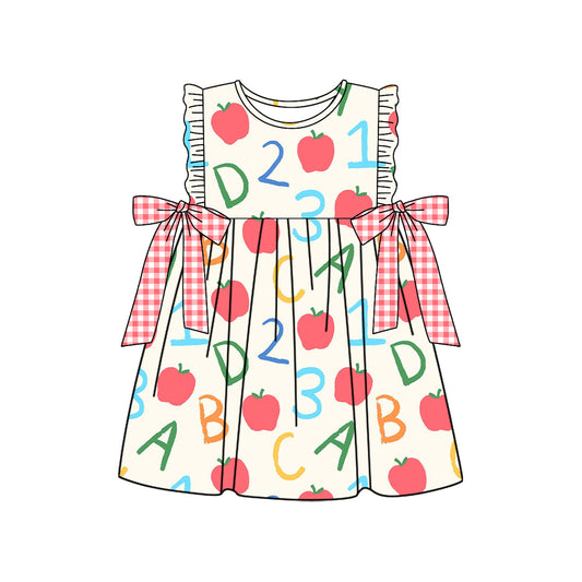 Pre-order no moq GSD3694 pre-order baby girl clothes ABC apple sleeveless summer dress-26.1.20