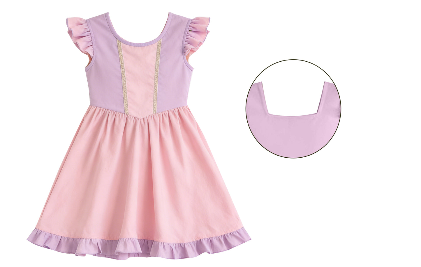 Pre-order no moq GSD3711 pre-order baby girl clothes pink flying sleeve summer dress-26.1.23
