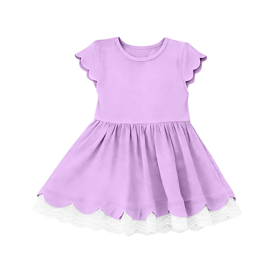 Pre-order no moq GSD3713 pre-order baby girl clothes purple short sleeve summer dress-26.1.23