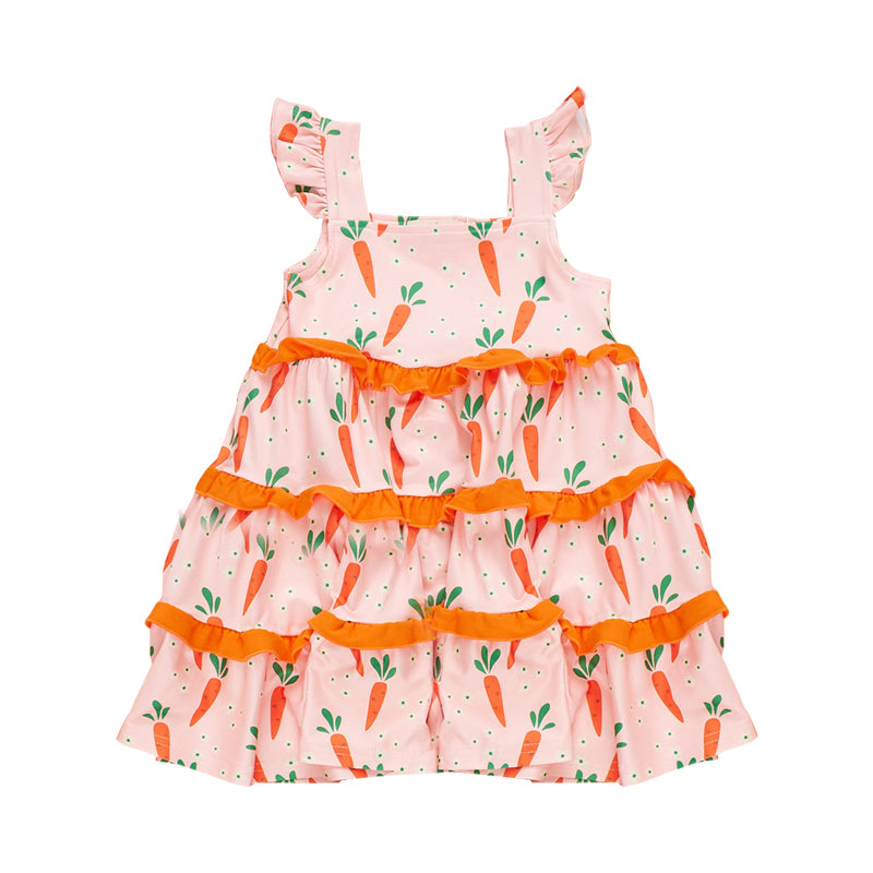 Pre-order no moq GSD3715 pre-order baby girl clothes carrot flying sleeve summer dress-26.1.23