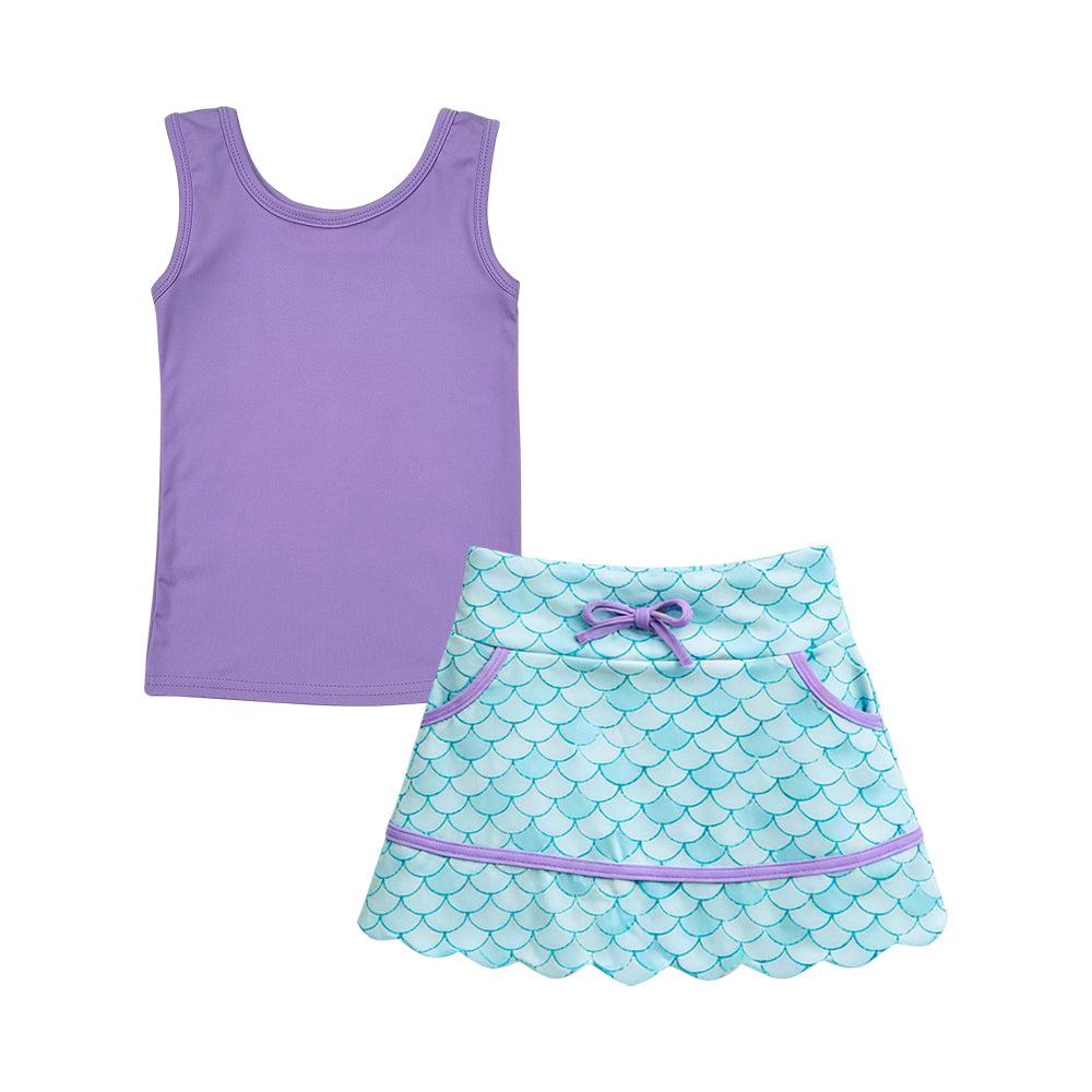 Pre-order no moq GSD3719 pre-order baby girl clothes summer yoga sleeveless skirts sets-26.1.24