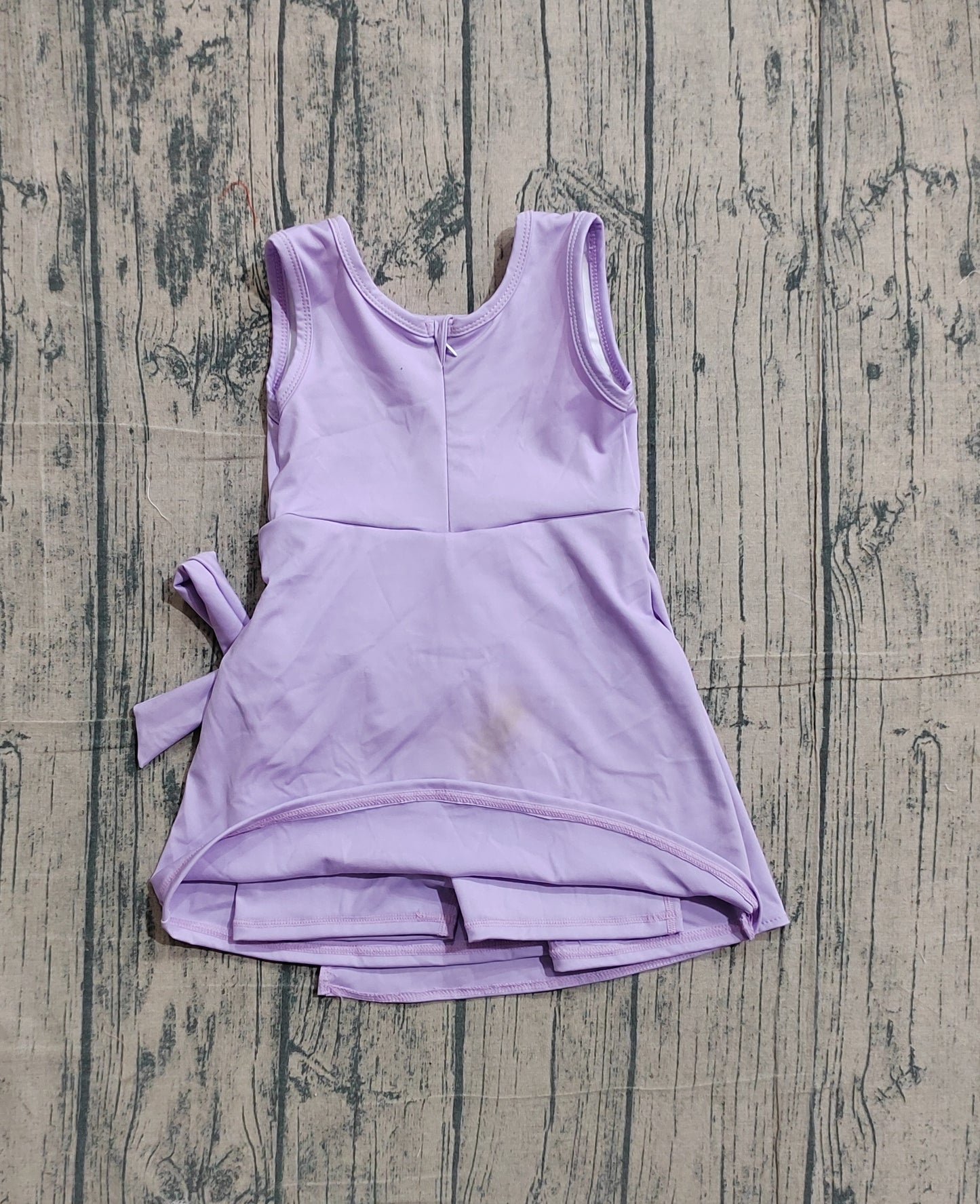 GSD3881 Preorder Sample Baby Girl Lavender Sleeveless Bows Yoga Active Short Knee Length Dress