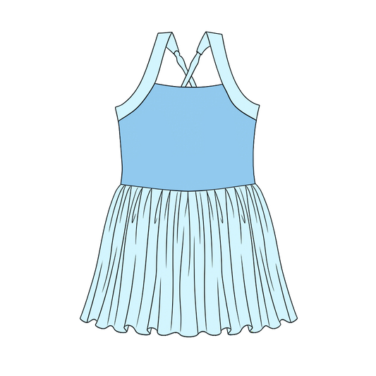 GSD3978 Preorder Baby Girl Strap Princess Yoga Active Patchwork Knee Length Dress