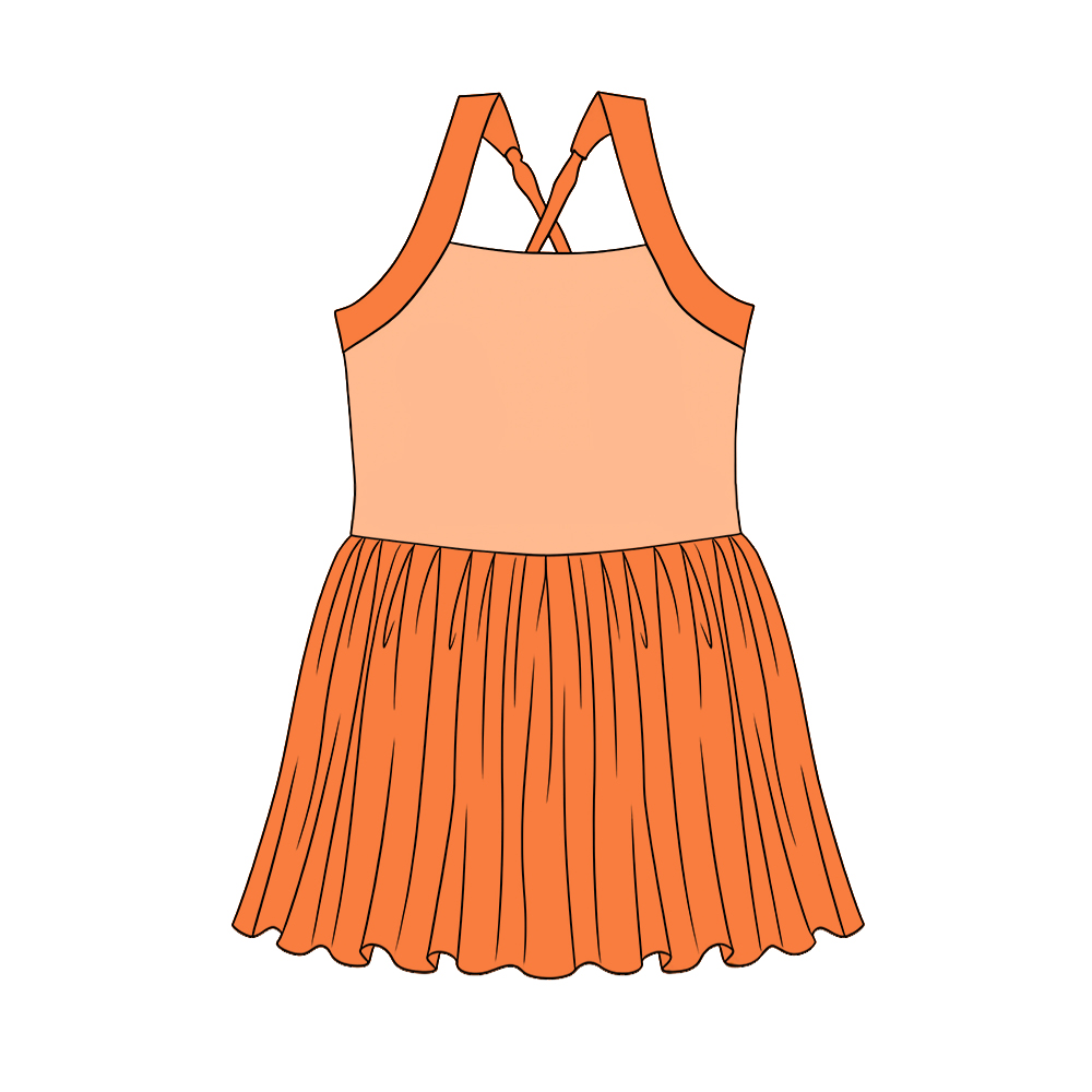 GSD3983 Preorder Baby Girl Strap Princess Yoga Active Patchwork Knee Length Dress