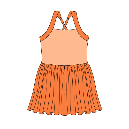 GSD3983 Preorder Baby Girl Strap Princess Yoga Active Patchwork Knee Length Dress