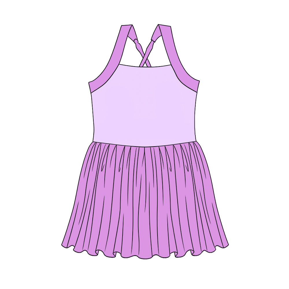 GSD3984 Preorder Baby Girl Strap Princess Yoga Active Patchwork Knee Length Dress