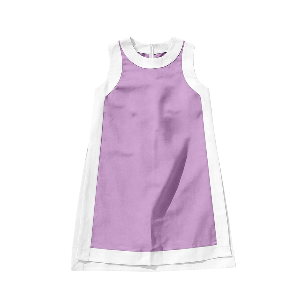 GSD3991 Preorder Baby Girl Lavender Sleeveless Yoga Active Shorts Knee Length Dress