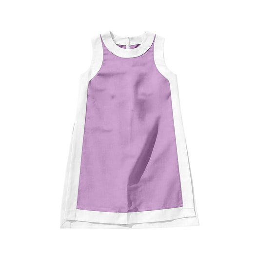 GSD3991 Preorder Baby Girl Lavender Sleeveless Yoga Active Shorts Knee Length Dress