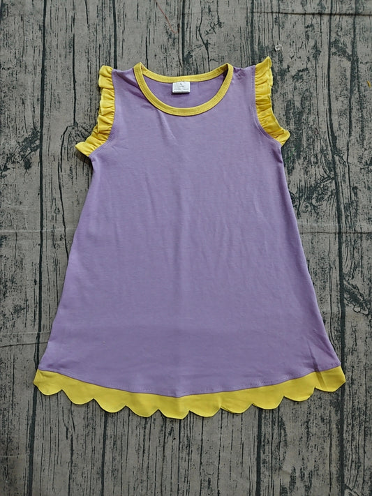 GSD4042 Preorder Sample Baby Girls Sleeveless Scallop Knee Length Dresses