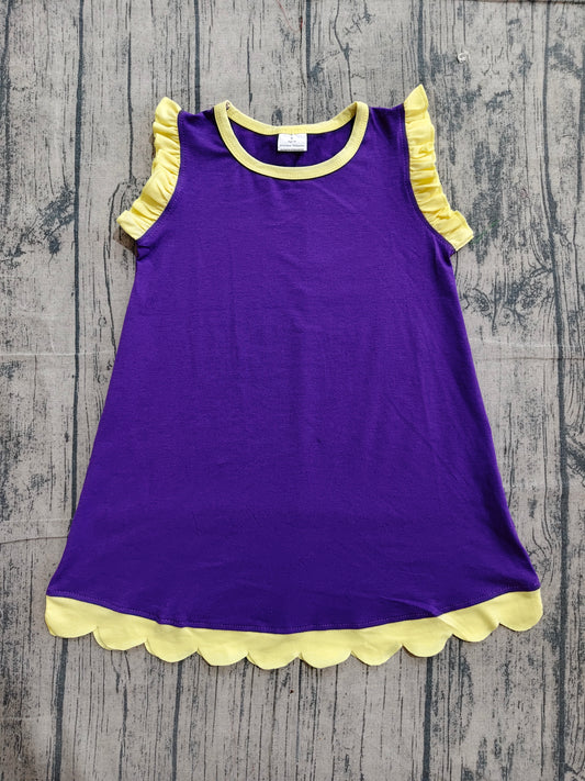 GSD4046 Preorder Sample Baby Girls Sleeveless Scallop Knee Length Dresses