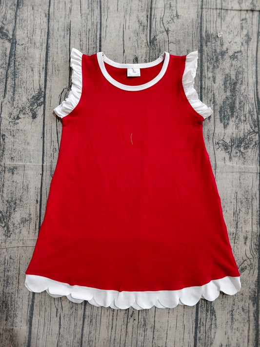 GSD4047 Preorder Sample Baby Girls Sleeveless Scallop Knee Length Dresses