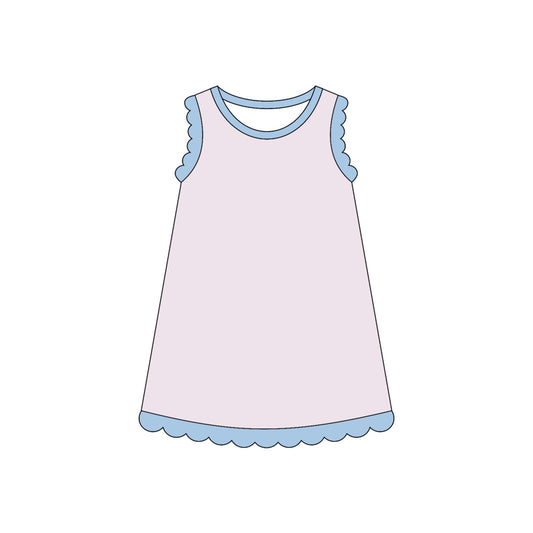 GSD4050 Preorder Baby Girls Sleeveless Scallop Knee Length Dresses