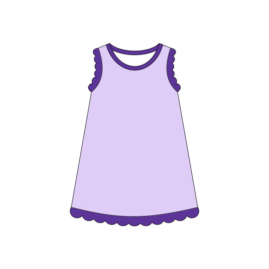 GSD4051 Preorder Baby Girls Sleeveless Scallop Knee Length Dresses