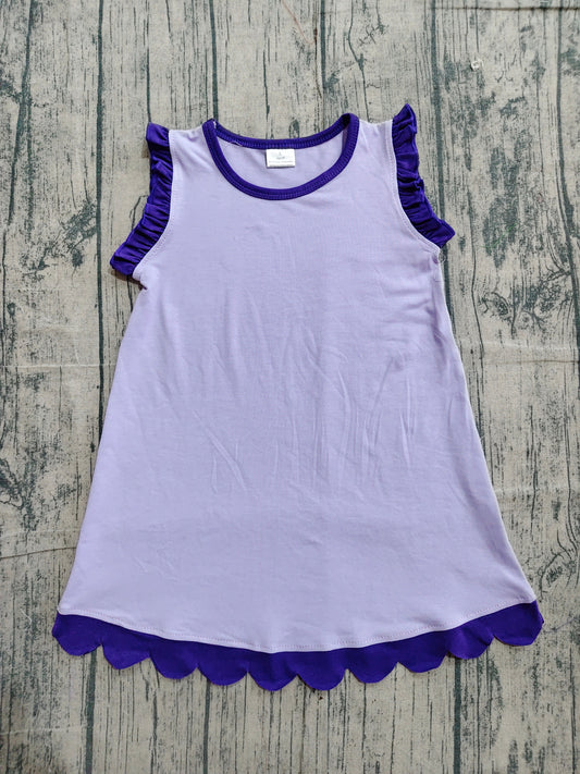 GSD4051 Preorder Sample Baby Girls Sleeveless Scallop Knee Length Dresses