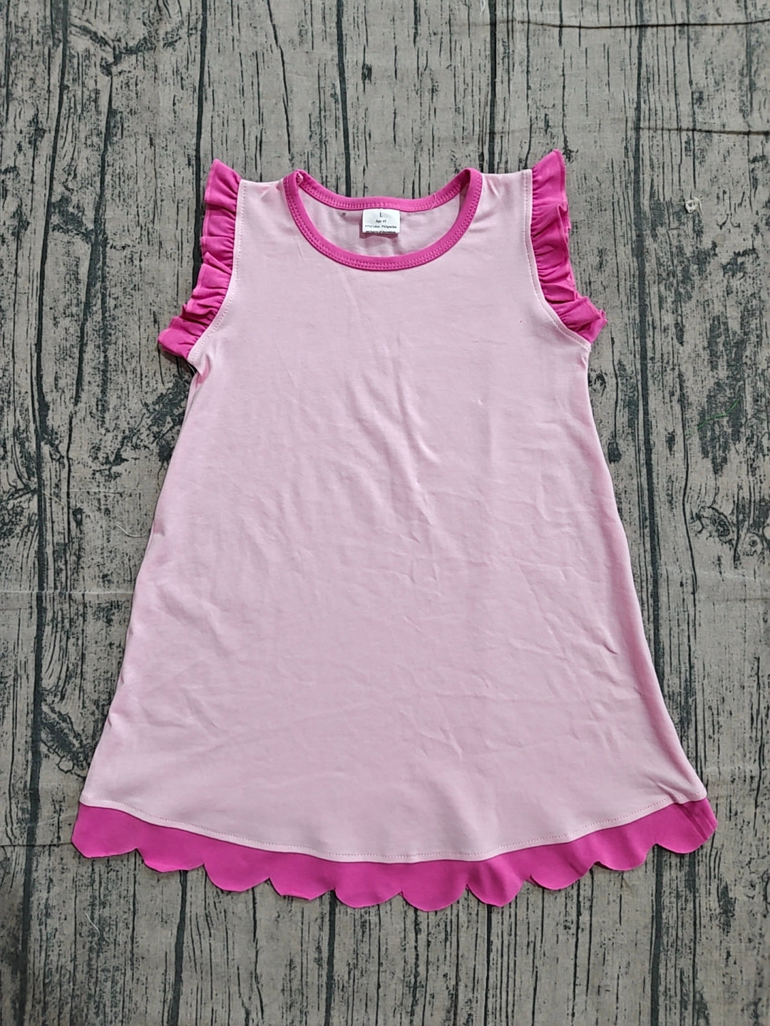 GSD4052 Preorder Sample Baby Girls Sleeveless Scallop Knee Length Dresses