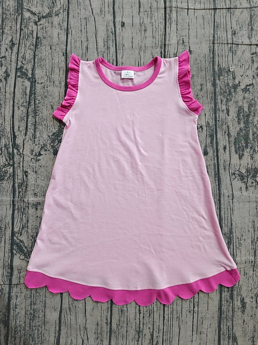 GSD4052 Preorder Sample Baby Girls Sleeveless Scallop Knee Length Dresses