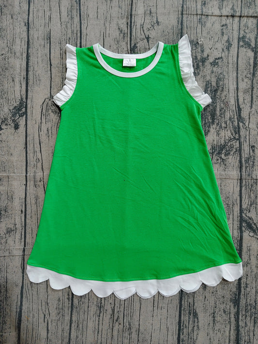 GSD4055 Preorder Sample Baby Girls Sleeveless Scallop Knee Length Dresses