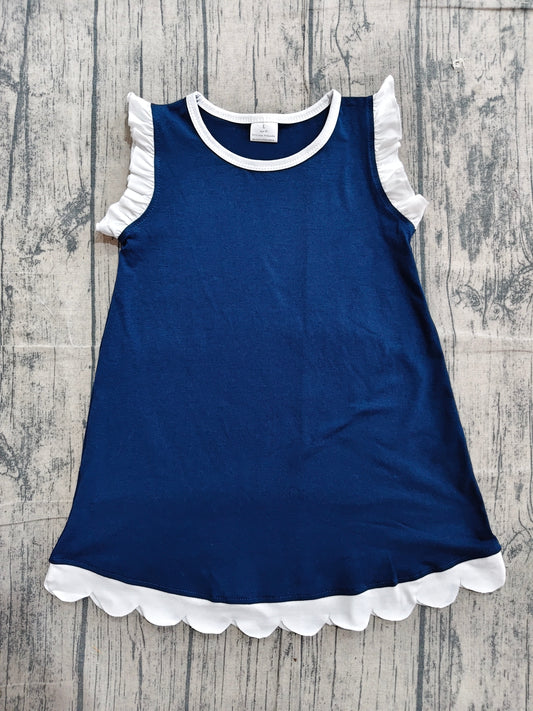 GSD4056 Preorder Sample Baby Girls Sleeveless Scallop Knee Length Dresses