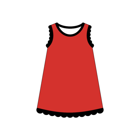 GSD4057 Preorder Baby Girls Sleeveless Scallop Knee Length Dresses