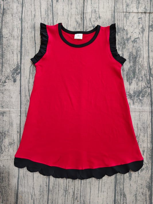 GSD4057 Preorder Sample Baby Girls Sleeveless Scallop Knee Length Dresses