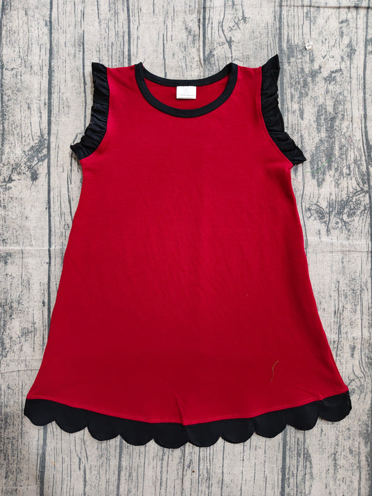GSD4058 Preorder Sample Baby Girls Sleeveless Scallop Knee Length Dresses