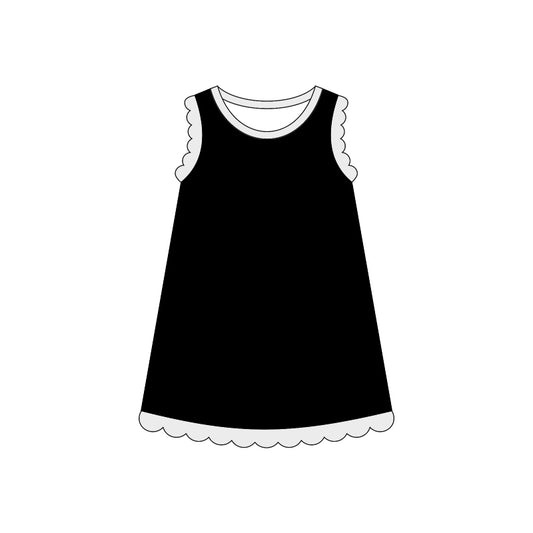 GSD4059 Preorder Baby Girls Sleeveless Scallop Knee Length Dresses