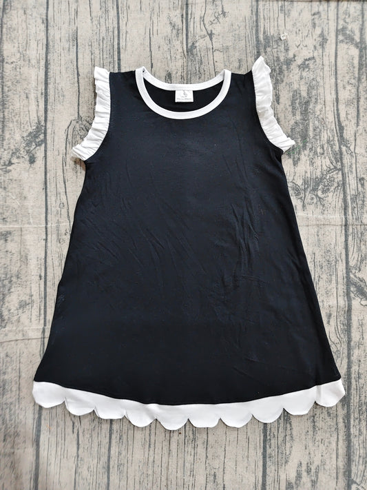 GSD4059 Preorder Sample Baby Girls Sleeveless Scallop Knee Length Dresses