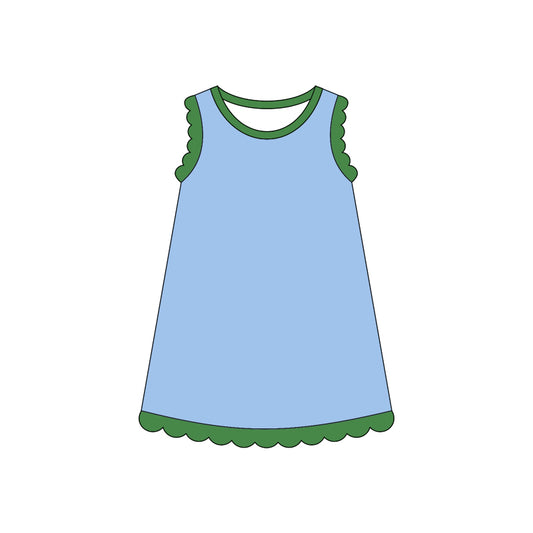 GSD4060 Preorder Baby Girls Sleeveless Scallop Knee Length Dresses