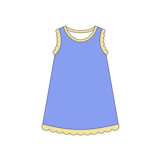 GSD4061 Preorder Baby Girls Sleeveless Scallop Knee Length Dresses