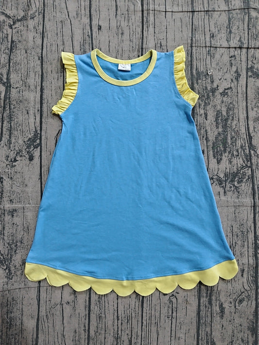 GSD4061 Preorder Sample Baby Girls Sleeveless Scallop Knee Length Dresses