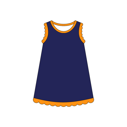 GSD4062 Preorder Baby Girls Sleeveless Scallop Knee Length Dresses