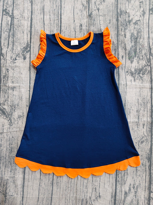 GSD4062 Preorder Sample Baby Girls Sleeveless Scallop Knee Length Dresses