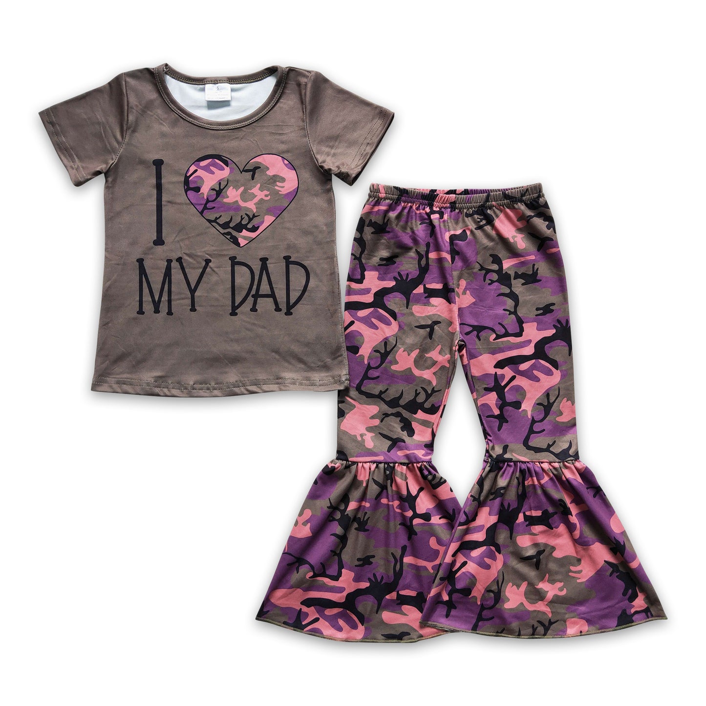 7.24 RTS NO MOQ（In Stock) GSPO0230 Kids Clothing Girls Short Sleeve Top And Long Pants Letter Print