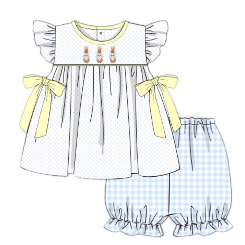 GSSO1476 Baby Girls Easter Bunny Dots Tunic Shorts Clothes Sets Preorder Regular price$7.00 USD