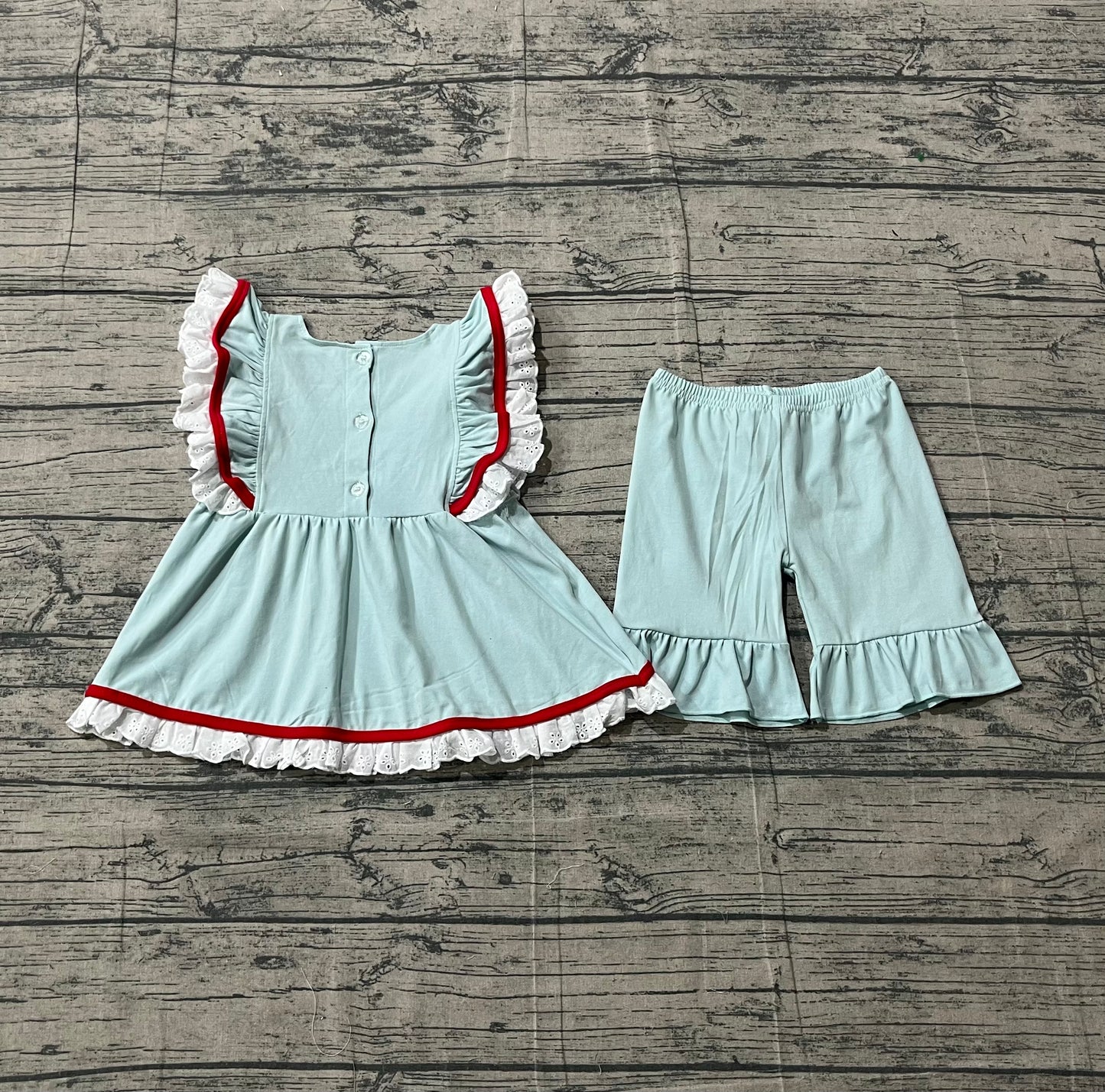 GSSO2926 pre-order toddler girl clothes summer flag flying sleeve shorts set-26.1.4