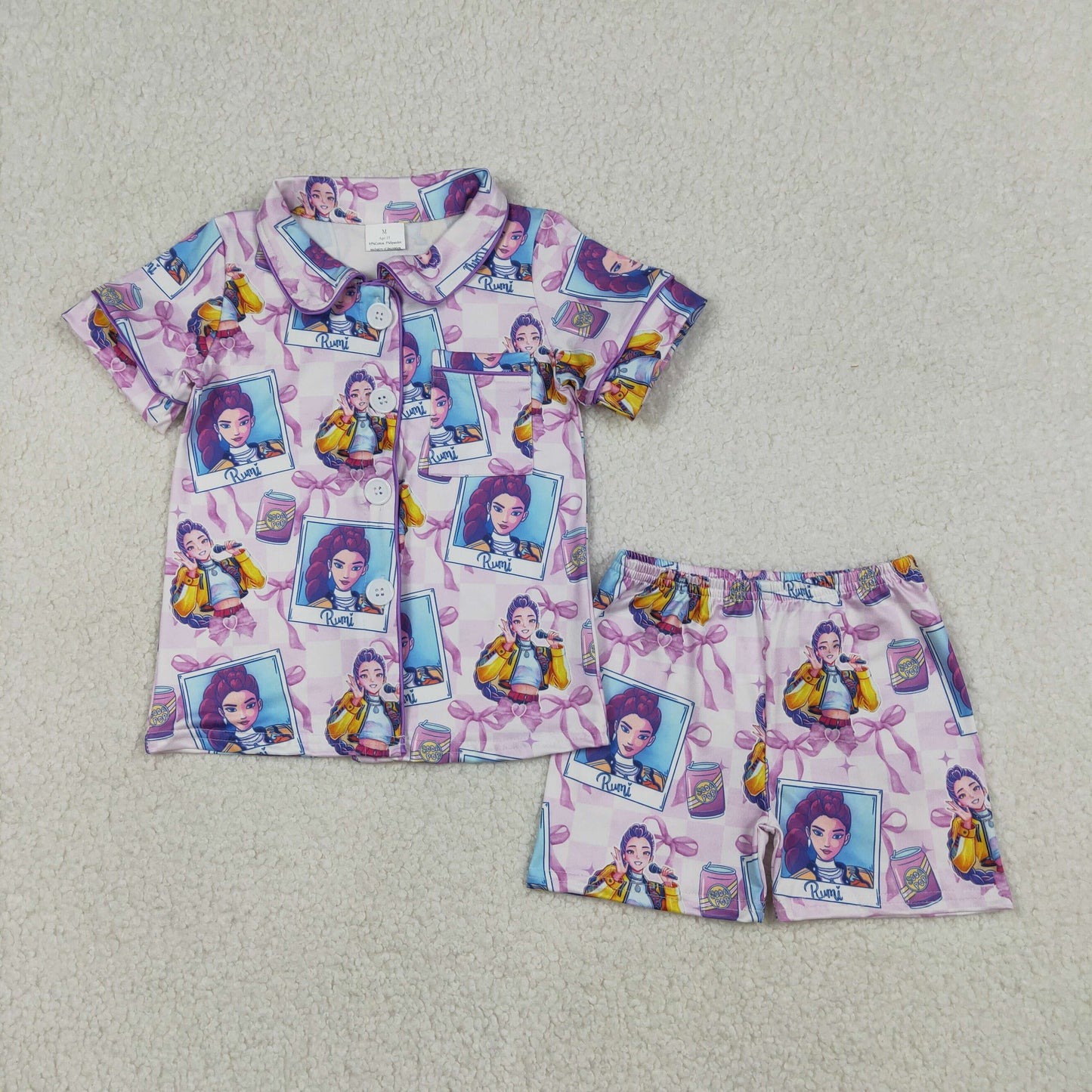12/18m-14/16t Sibling Baby Girls clothes kpop cartoon short sleeve shorts Sets and Dresses