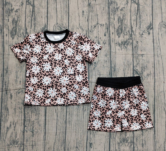 GSSO3079 pre-order toddler girl clothes flower print girl summer set-26.1.14