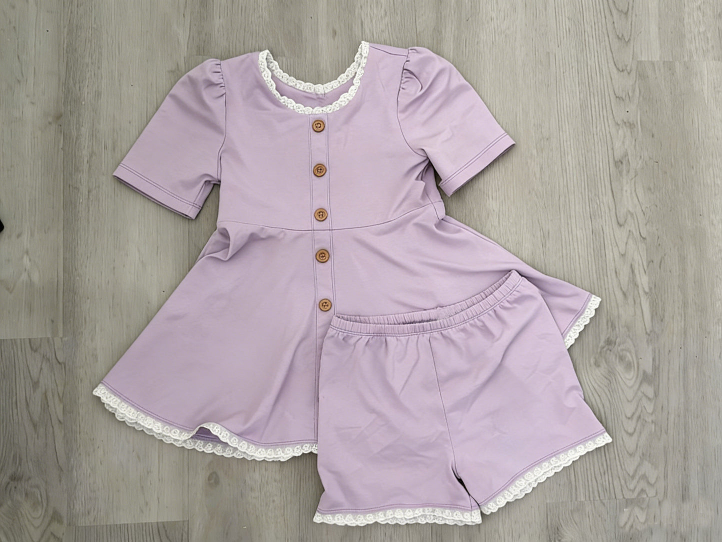Pre-order no moq GSSO3107 pre-order baby girl clothes purple flying sleeve shorts summer outfit-25.12.31