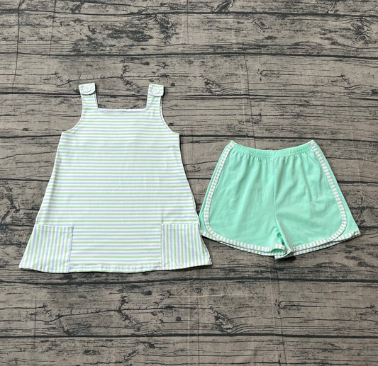 Pre-order no moq GSSO3110 pre-order baby girl clothes sleeveless shorts summer outfit-26.1.17