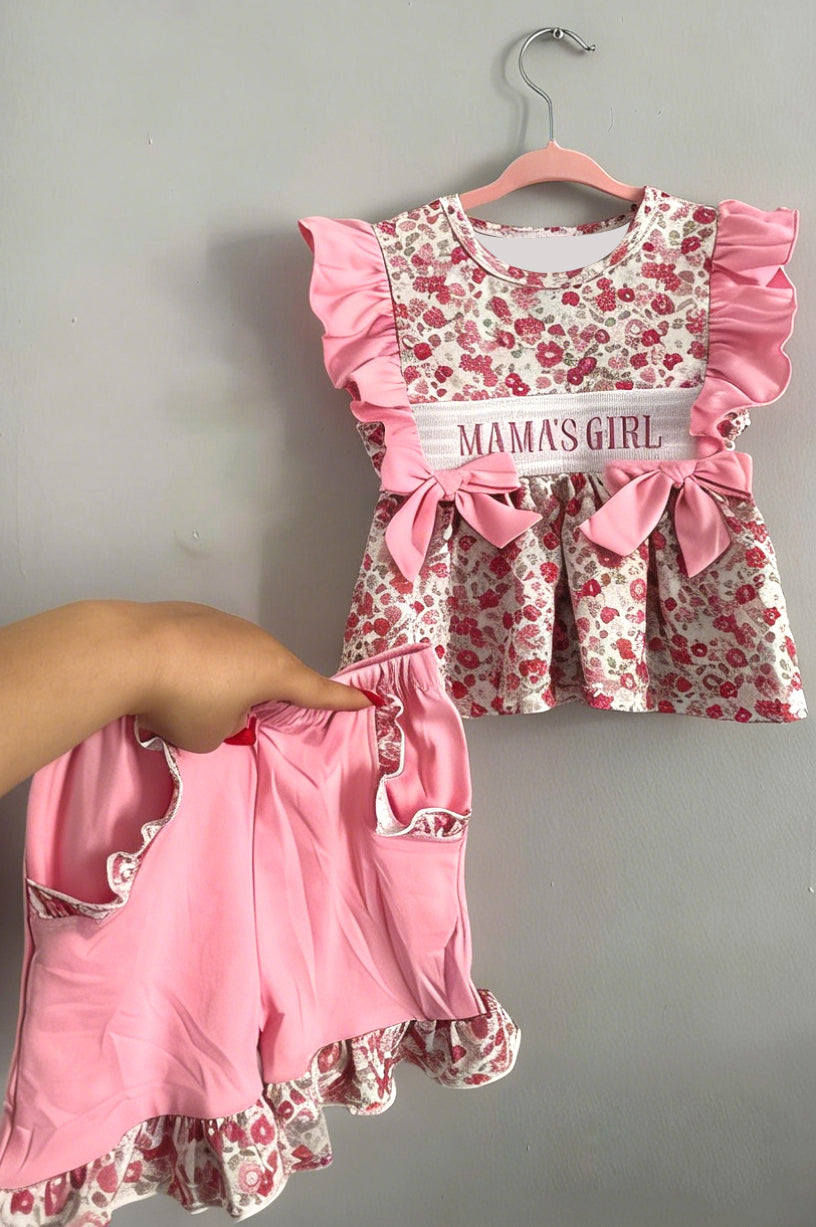 Pre-order no moq GSSO3131 pre-order baby girl clothes MAMA short sleeve shorts summer outfit-26.1.5